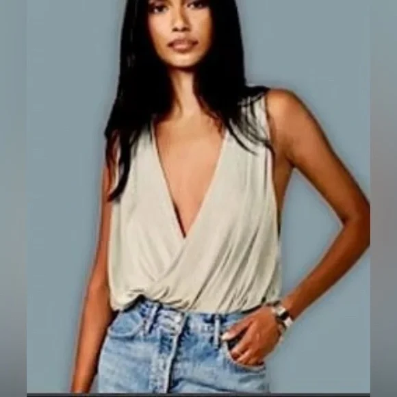 Free People Night Owl Bodysuit In Morning Oat Size Large New - Picture 3 of 8